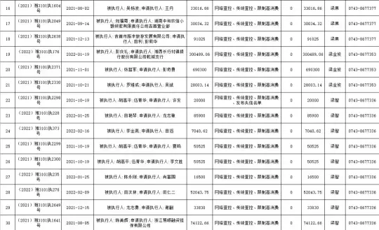 吉首市人民法院无财产可供执行案件公示（2022年度第一批）(图2)