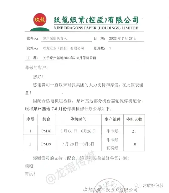 停机！停机！停机！多家造纸巨头发布停机计划(图9)