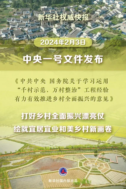 ​2024年中央一号文件公布！（含全文）(图1)
