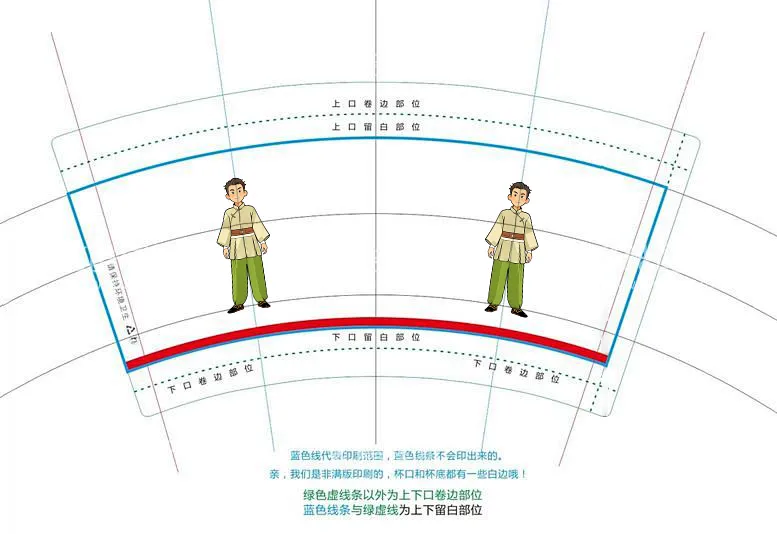 印刷制版-纸杯规格绘制(图2) 印刷制版-纸杯规格绘制(图1)