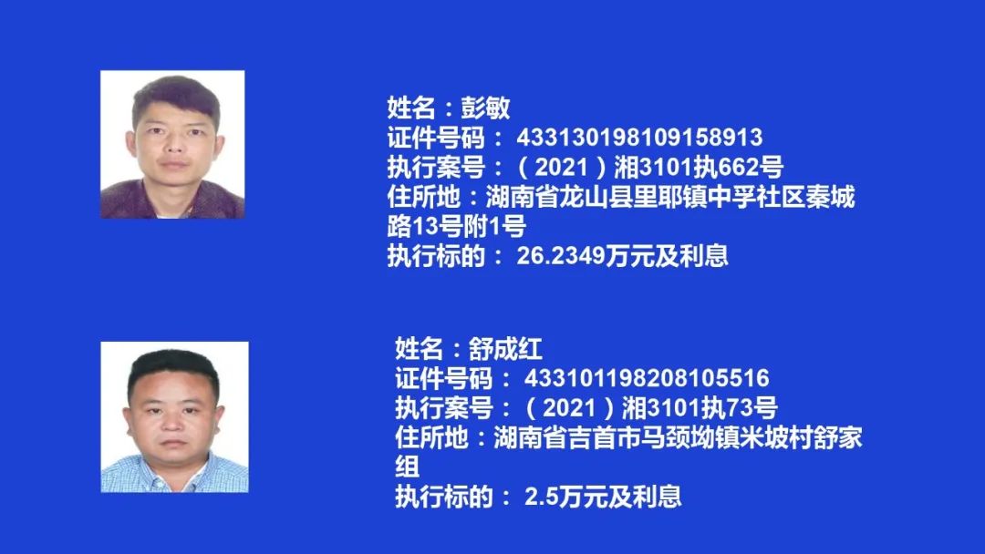 失信曝光┃吉首市人民法院关于发布失信被执行人名单信息的公告（第七期）(图3)