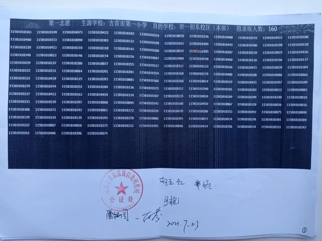 2021年吉首城区小升初电脑摇号结果公示(图1)