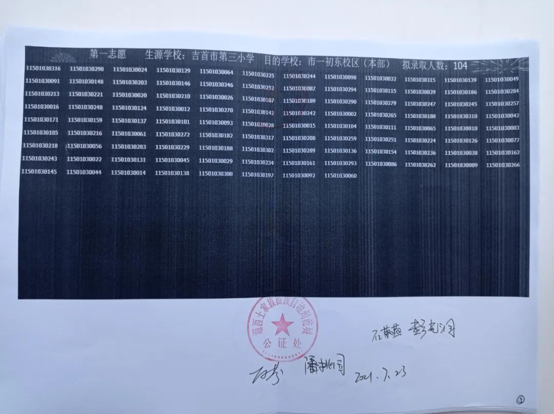 2021年吉首城区小升初电脑摇号结果公示(图5)