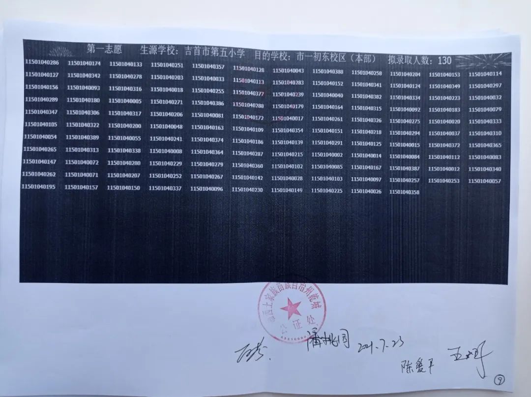 2021年吉首城区小升初电脑摇号结果公示(图9)
