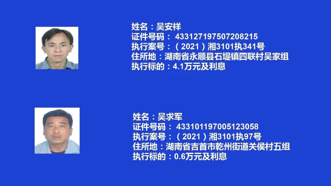 失信曝光┃吉首市人民法院关于发布失信被执行人名单信息的公告(第八期)(图4) 失信曝光┃吉首市人民法院关于发布失信被执行人名单信息的公告(第八期)(图3)