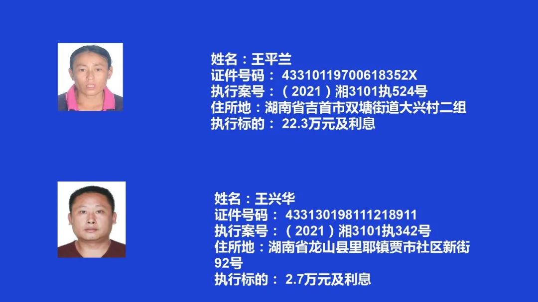 失信曝光┃吉首市人民法院关于发布失信被执行人名单信息的公告(第八期)(图3) 失信曝光┃吉首市人民法院关于发布失信被执行人名单信息的公告(第八期)(图2)