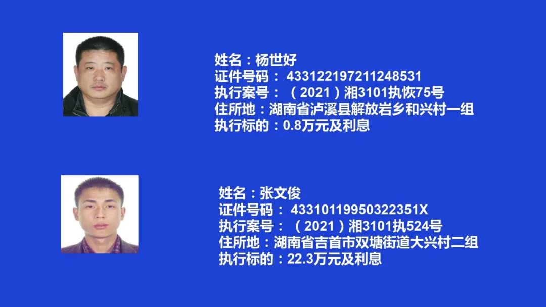 失信曝光┃吉首市人民法院关于发布失信被执行人名单信息的公告(第八期)(图8) 失信曝光┃吉首市人民法院关于发布失信被执行人名单信息的公告(第八期)(图7)
