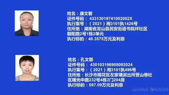 失信曝光┃吉首市人民法院关于发布失信被执行人名单信息的公告（第九期）(图4)