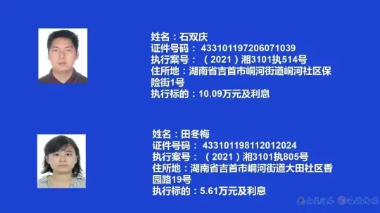 失信曝光┃吉首市人民法院关于发布失信被执行人名单信息的公告（第九期）(图8)