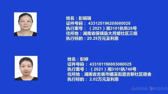 失信曝光┃吉首市人民法院关于发布失信被执行人名单信息的公告（第九期）(图6)