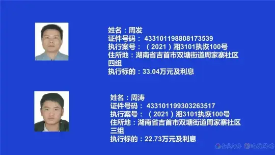 失信曝光┃吉首市人民法院关于发布失信被执行人名单信息的公告（第十期）(图8)